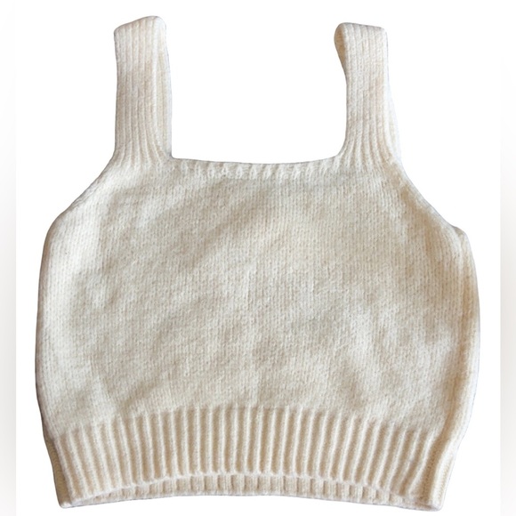 English Factory Embroidered Sweater Tank Knit Top Women’s Size M Beige - Picture 2 of 3